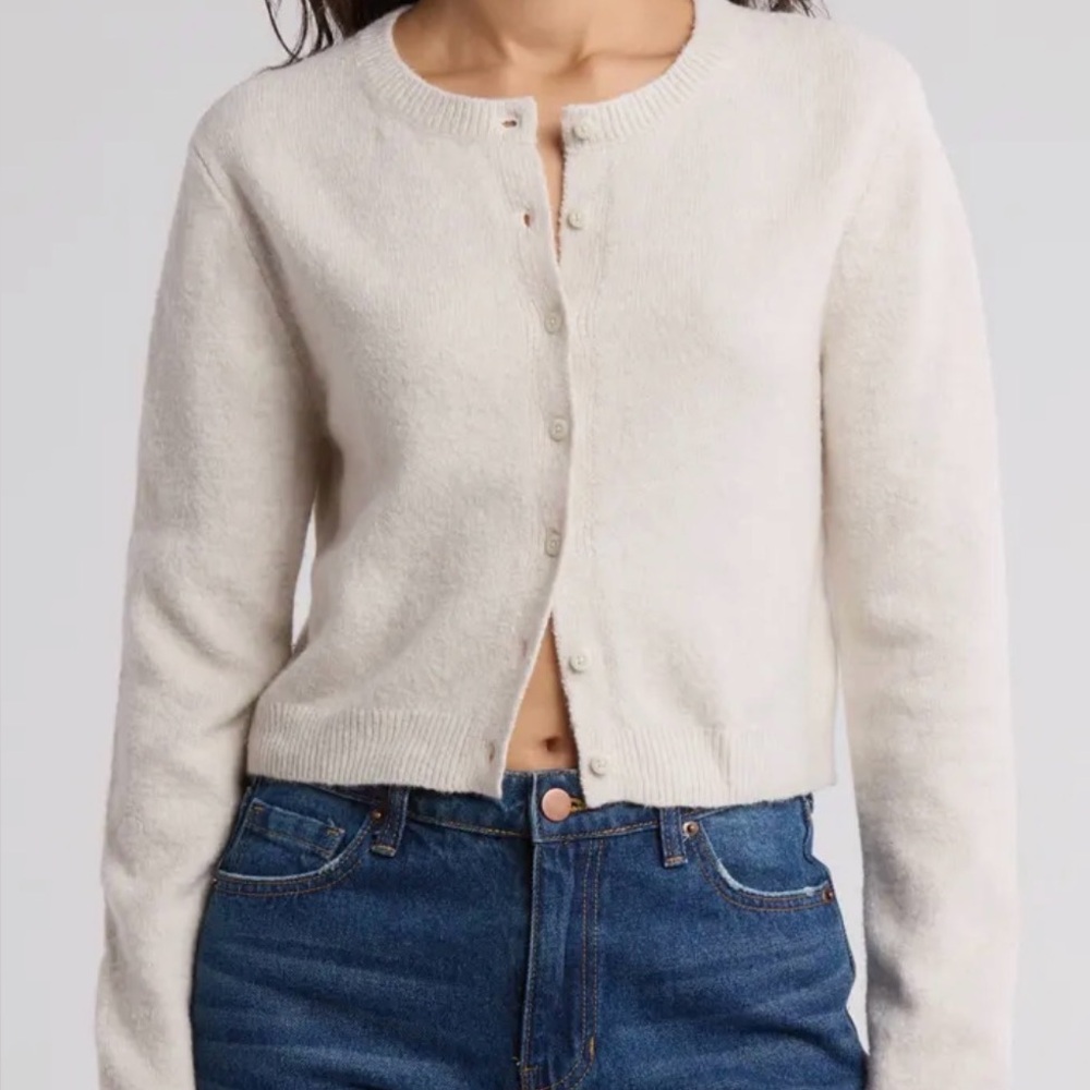 Abound Women's Light oatmeal Button-Up Cardigan